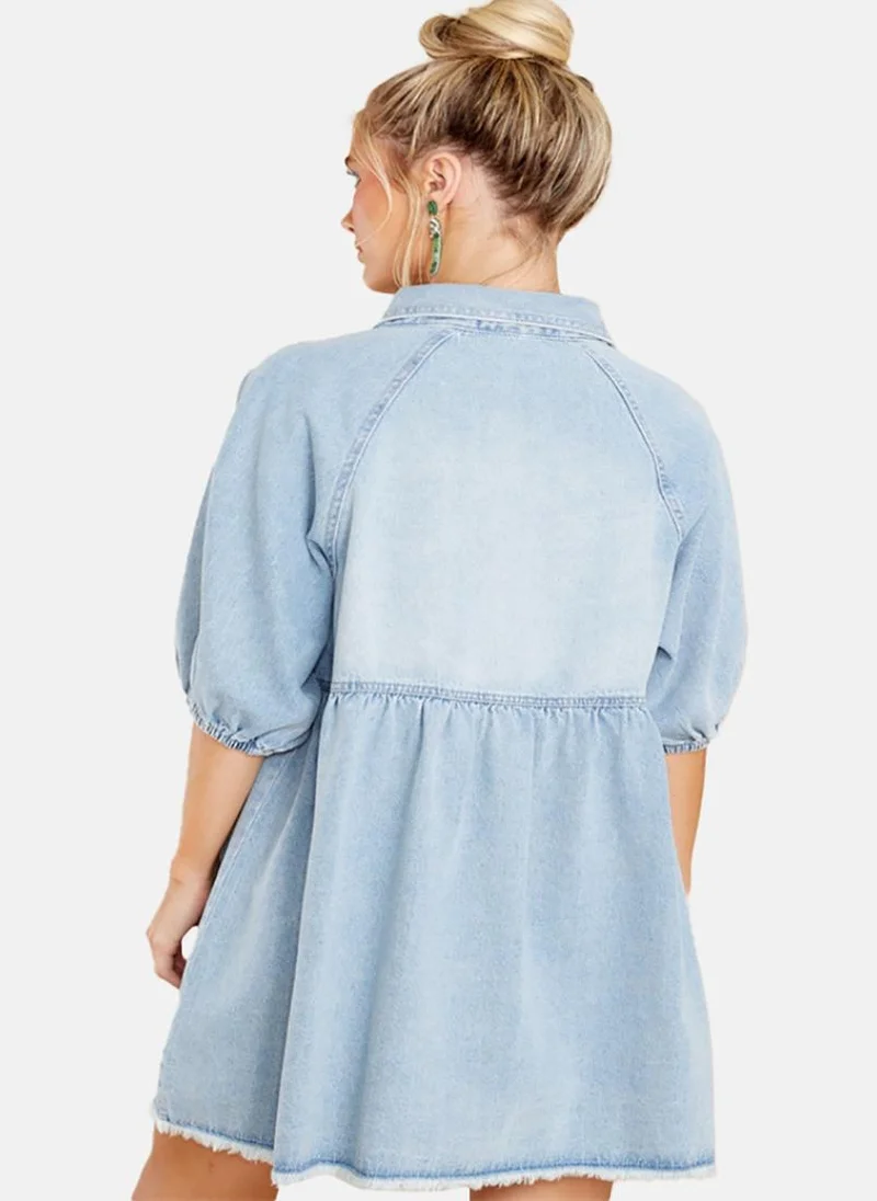 YUNIQEE Denim Babydoll Dress