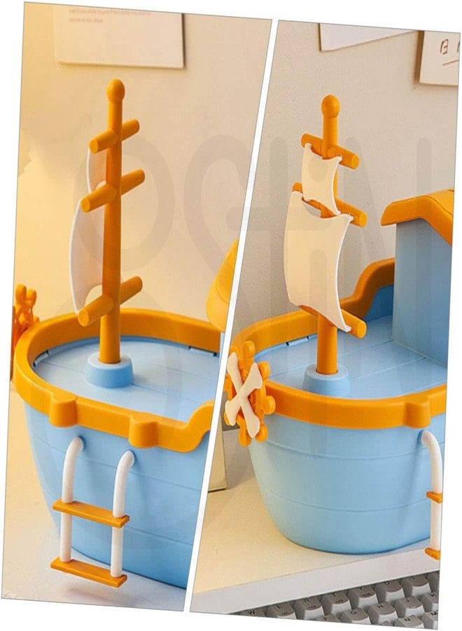 Ostin Creative Cute Cartoon Money Bank, Piggy Bank Pirate Ship Money Bank Unbreakable Plastic Coin Bank Money Boxes Kids Pirate Ship Toys Sailboat Statue Model for Birthday - Image 5
