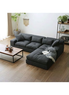 Al Home 4 Seater L-shape Sofa Linen 80x160x85x230 Cm - Grey  - Image 1
