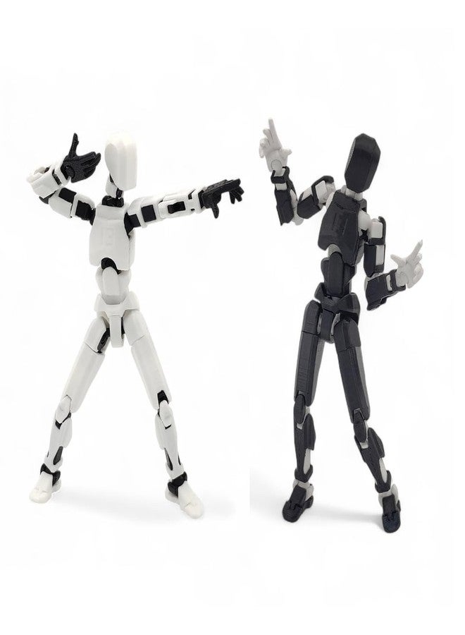 HEYNZ Fully Articulated Action Figure, 3D Printed Robot Assembly Kit, 5.4 Inch, Poseable, DIY Collectible Model, White Armour and Black Armour Combo, Made in India - Image 1