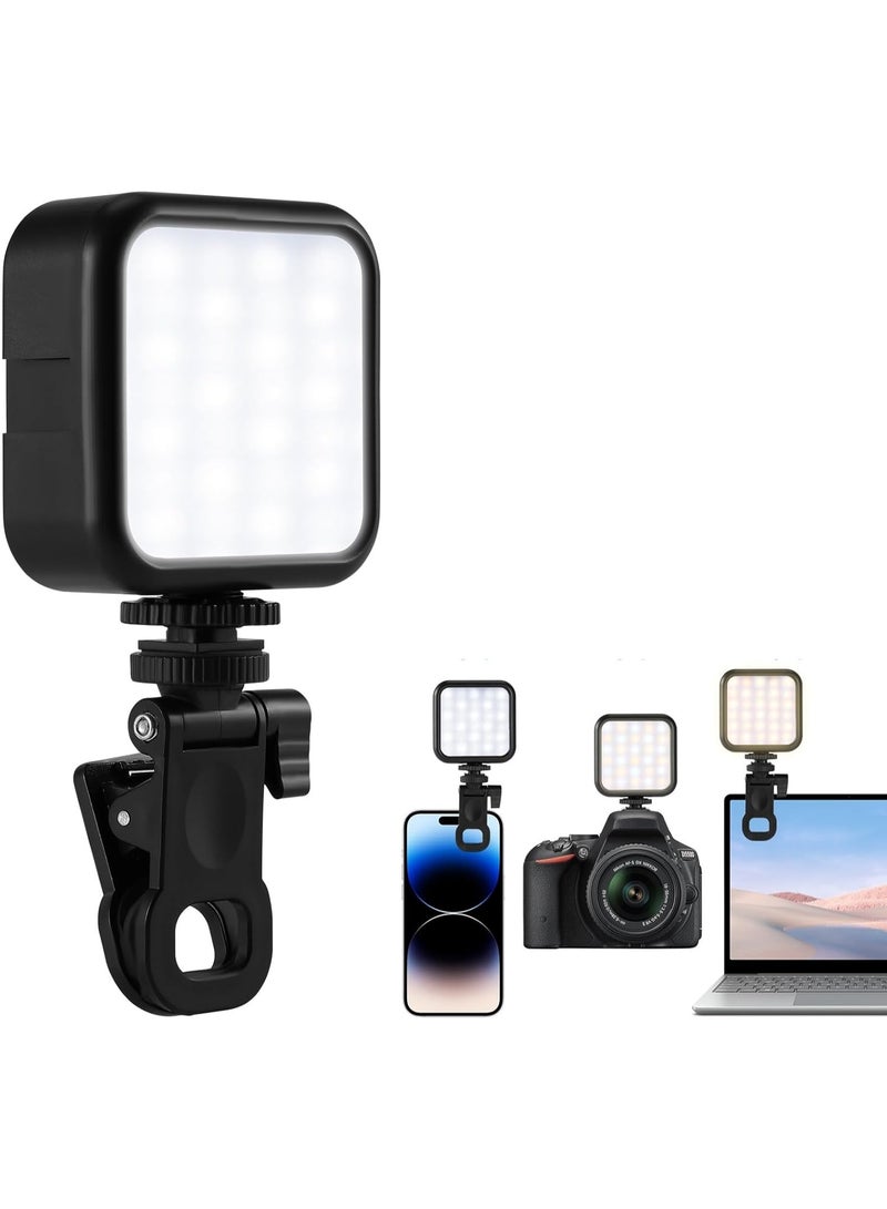 80 LED Rechargeable Selfie Video Light with Clip – 3 Light Modes & 10 Brightness Levels – Compatible with Phones, Tablets, and Laptops - Image 1