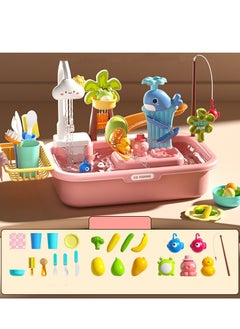 M MIAOYAN Toddler Sand Water Table Toy with Electric Water Pump, Kids Sand Water with Faucet/Food Accessories/Fishing Toy, Fishing Toys for Kids, Beach Toys  - Image 1