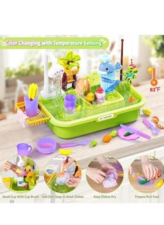 M MIAOYAN Toddler Sand Water Table Toy with Electric Water Pump, Kids Sand Water with Faucet/Food Accessories/Fishing Toy, Fishing Toys for Kids, Beach Toys  - Image 2