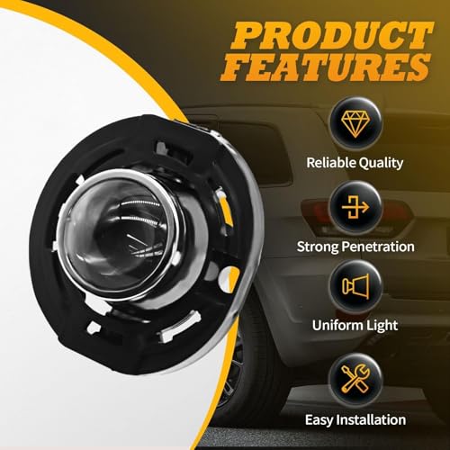 Jecoupoon Pair Fog Lights Assembly Compatible with 2014-2020 Grand Cherokee 2021 Cherokee Left and Right Front Fog Lamps Clear 5182021AB 108A125OEU - Image 5