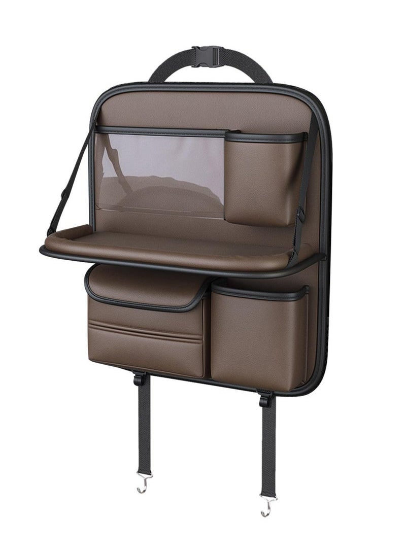 Captaintech Organizer, Vehicle Protector Organizers, Car Seat Back Storage Bag, Durable Rear Seat Car Interior Supplies, Kick Mats Back Seat with Foldable Tray, Automotive Seat Storage Bag for Cars  - Image 1