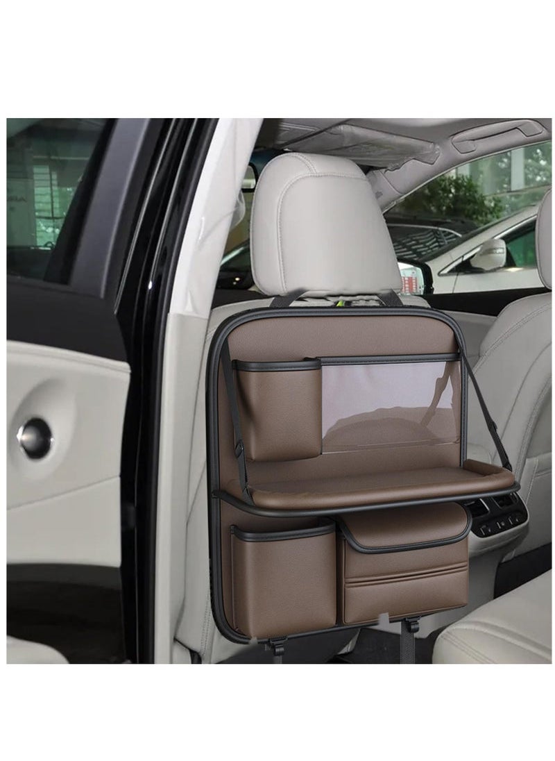 Captaintech Organizer, Vehicle Protector Organizers, Car Seat Back Storage Bag, Durable Rear Seat Car Interior Supplies, Kick Mats Back Seat with Foldable Tray, Automotive Seat Storage Bag for Cars  - Image 4