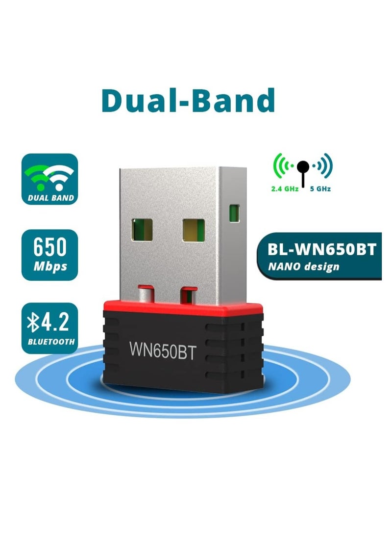 LB-LINK LB-LINK WN650BT AC650 Dual band Bluetooth 4.2 USB Adapter Wifi + Bluetooth 4.2 Lb-link 300mbps adapter  - Image 2