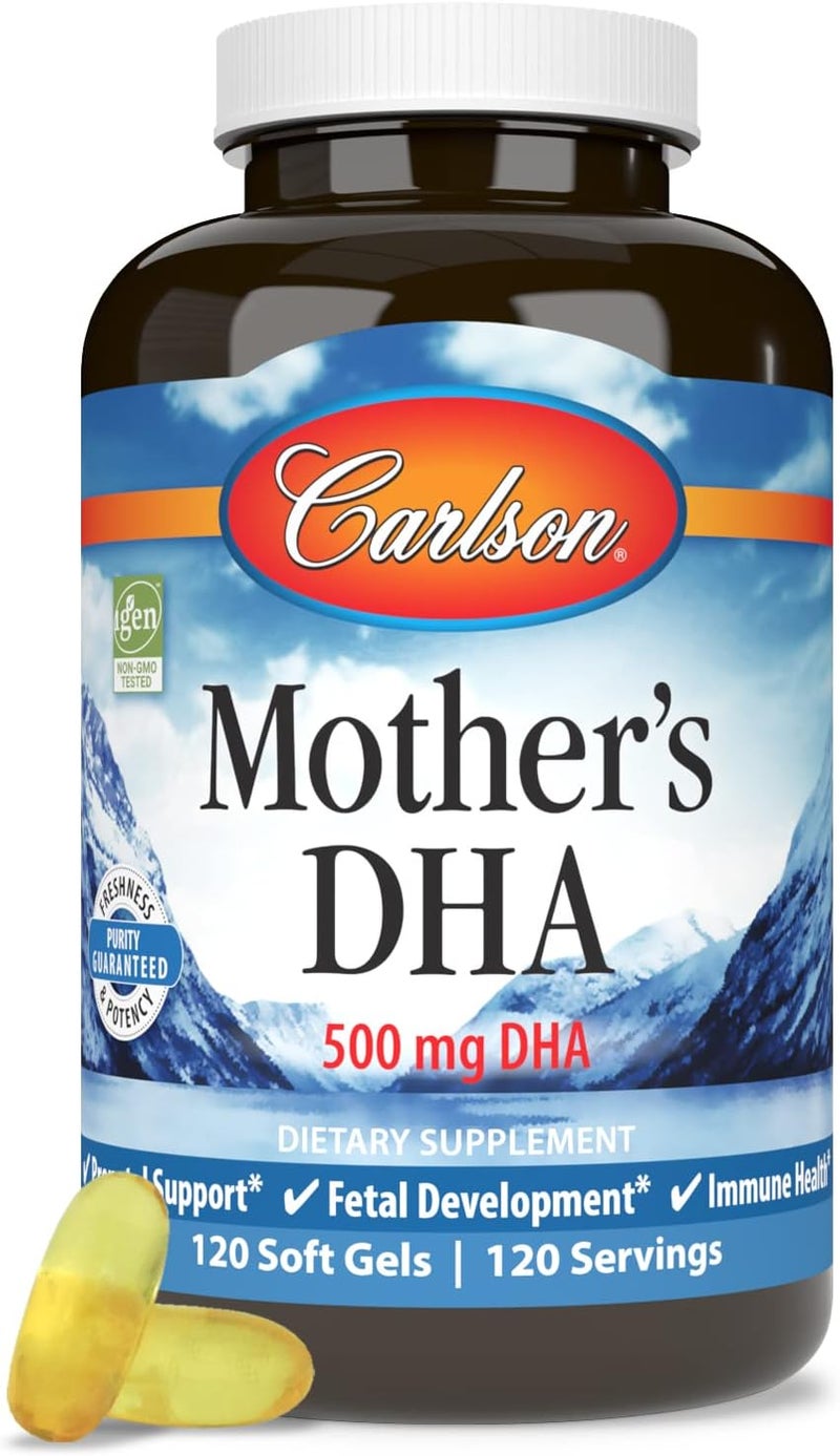 Carlson  Mothers DHA 500 mg DHA Prenatal Support Fetal Development  Immune Health 120 Softgels - Image 5