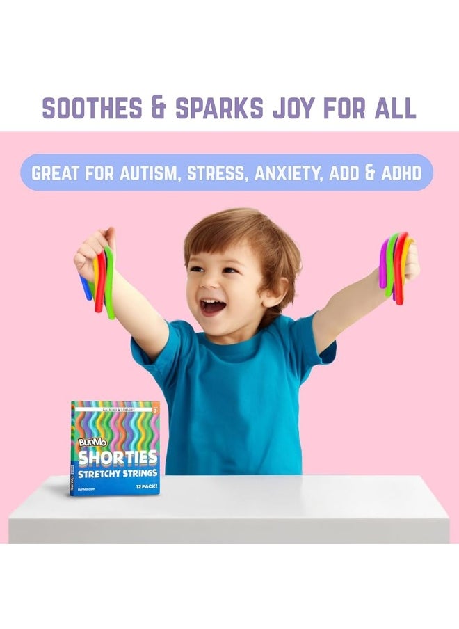BUNMO - BUNMO Stretchy Strings 12pk Mini | Calming Monkey Stretch Noodles | String Noodles | Sensory Fidget Stretch Toys | Sensory Stretch Strings - Image 1