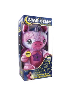 Star Belly Dream Lites, Stuffed Animal Night Light, Magical Pink and Purple Unicorn - Projects Glowing Stars & Shapes in 6 Gentle Colors, As Seen on TV
