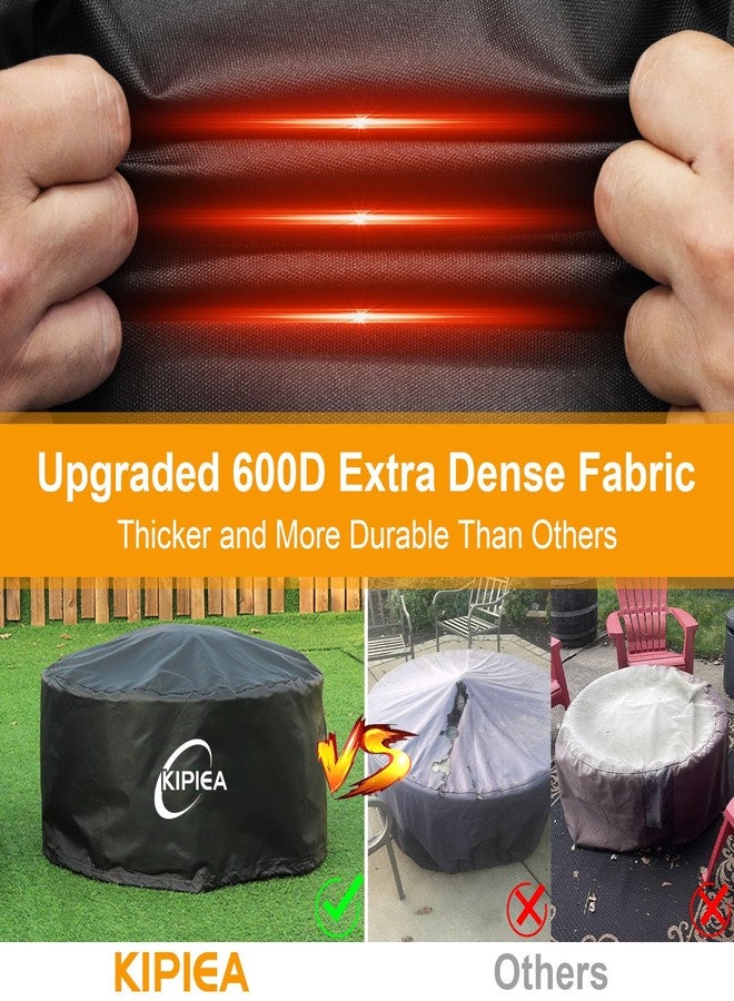 Kipiea Outdoor Fire Pit Covers Round Heavy Duty - 100% Waterproof Fabric with 4 Buckles for 22-36" Fire Pit Table - Image 4