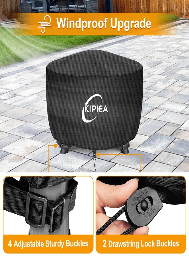Kipiea Outdoor Fire Pit Covers Round Heavy Duty - 100% Waterproof Fabric with 4 Buckles for 22-36" Fire Pit Table - Image 5