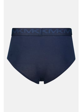 Michael Kors Men 3 Pc Brand Logo Briefs, Navy Blue  - Image 2