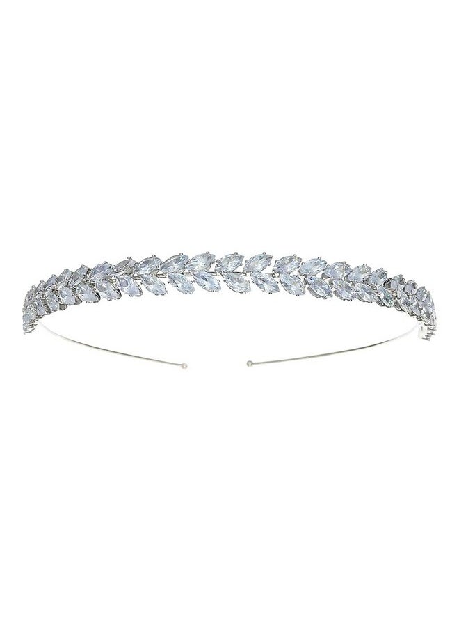 Beaupretty 1Pc Crystal Leaf Headband Zircon Headband Bride Headband Bling Rhinestones Hairband Womens Hair Accessories For Wedding Women  - Image 1