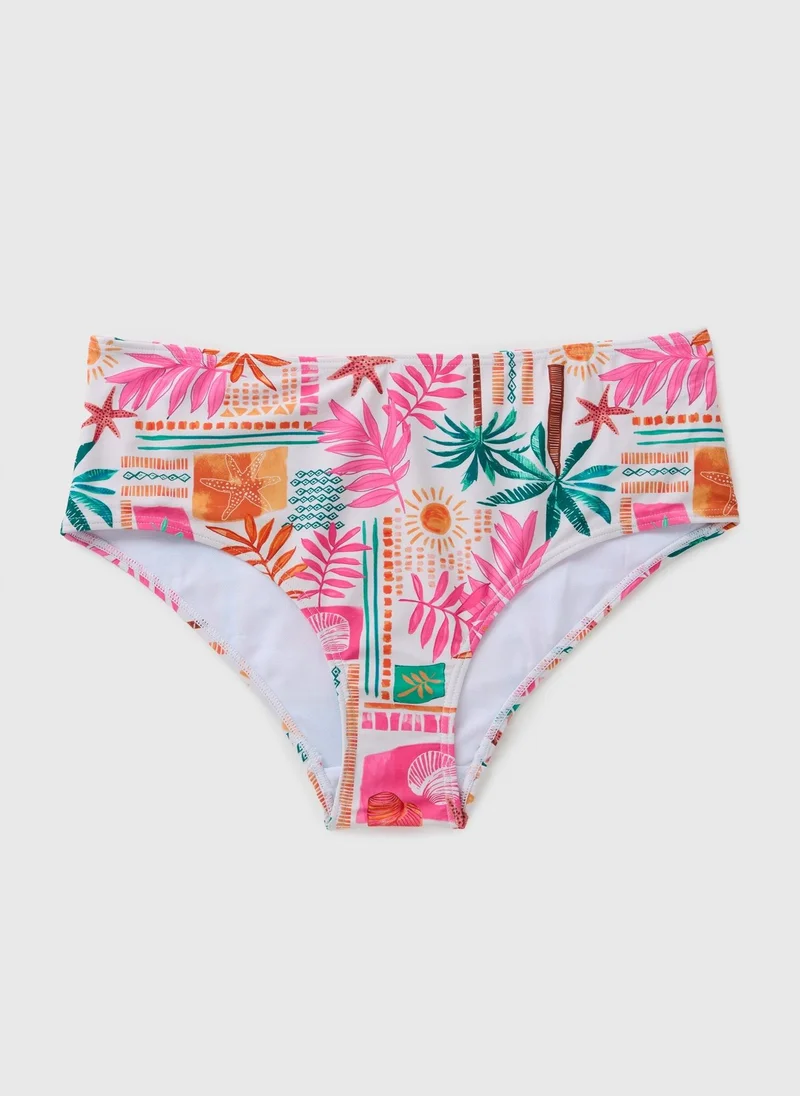 Matalan Multicolour Summer Print High Waist Bikini Bottoms