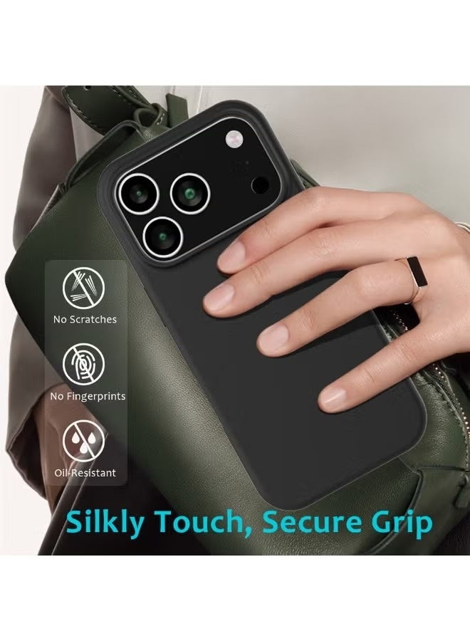 جراب واقٍ من السيليكون السائل متوافق مع iPhone 17 Pro Max مقاس 6.9 بوصة، غطاء خلفي رفيع غير لامع، ملمس ناعم كالحرير، تصميم مقاوم للصدمات، مضاد لبصمات الأصابع مع بطانة من الألياف الدقيقة - Image 2