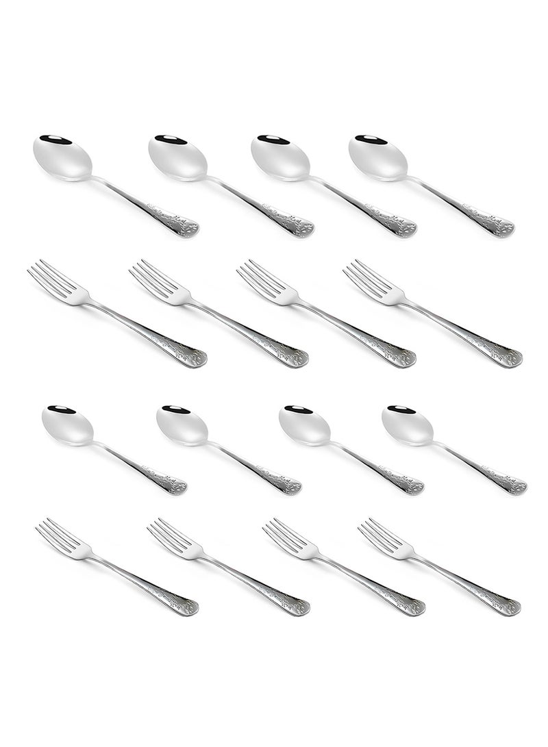 BLACKSTONE طقم أدوات مائدة من الفولاذ المقاوم للصدأ 16 قطعة - ملعقة شاي، شوكة شاي، ملعقة طعام، شوكة طاولة - Image 1