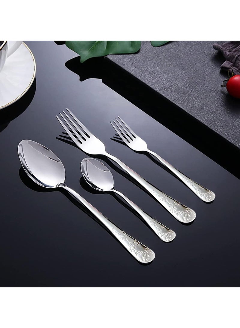 BLACKSTONE طقم أدوات مائدة من الفولاذ المقاوم للصدأ 16 قطعة - ملعقة شاي، شوكة شاي، ملعقة طعام، شوكة طاولة - Image 4