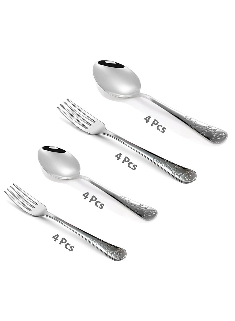 BLACKSTONE طقم أدوات مائدة من الفولاذ المقاوم للصدأ 16 قطعة - ملعقة شاي، شوكة شاي، ملعقة طعام، شوكة طاولة - Image 3