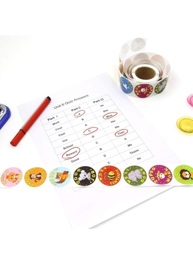 Premify Animal Reward Stickers, 2000 Pieces 1Inch Stickers For Kids With Positive Words, Teachers/Teaching School Supplies For Encouragement, Potty Training/Rewards/Behavior/Motivational Stickers - Image 4