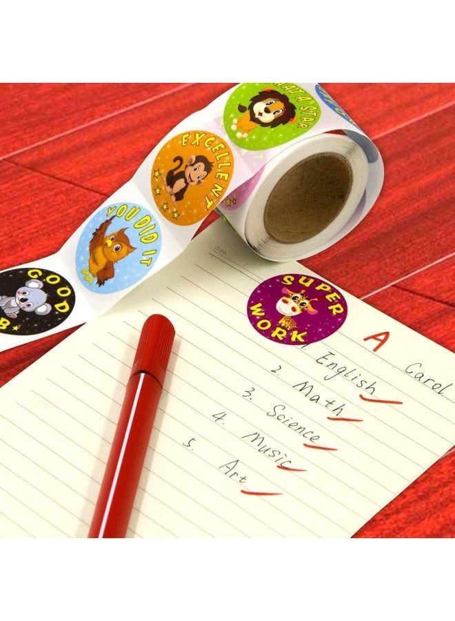 Premify Animal Reward Stickers, 2000 Pieces 1Inch Stickers For Kids With Positive Words, Teachers/Teaching School Supplies For Encouragement, Potty Training/Rewards/Behavior/Motivational Stickers - Image 3