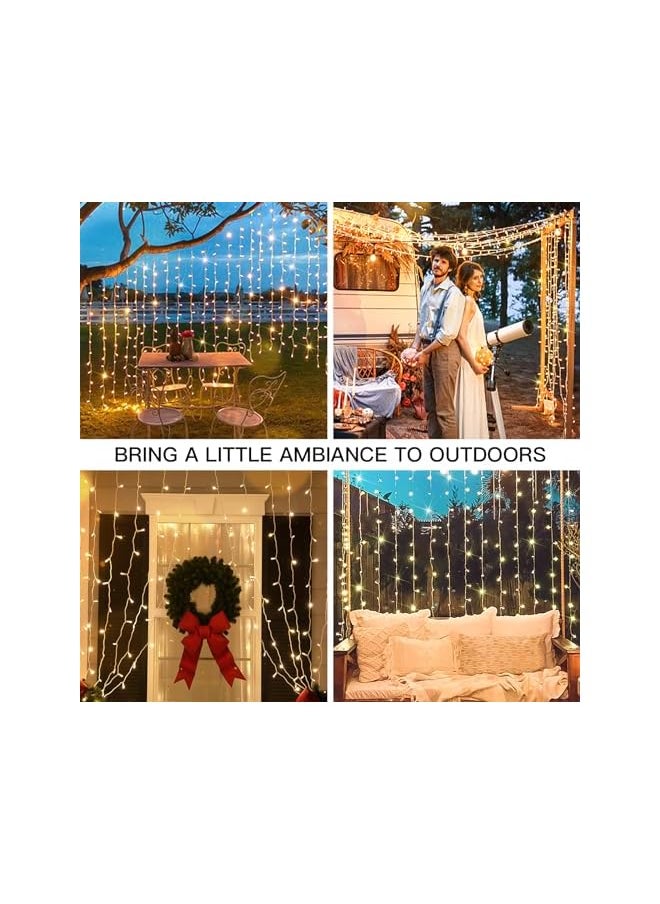 The Bros Curtain Lights for Bedroom, 200 Led Hanging String Lights Outdoor, Fairy Curtain Lights Indoor for Christmas, Dorm, Wall, Backdrop, Window, Wedding, Party, Brithday Decor, Warm White  - Image 4