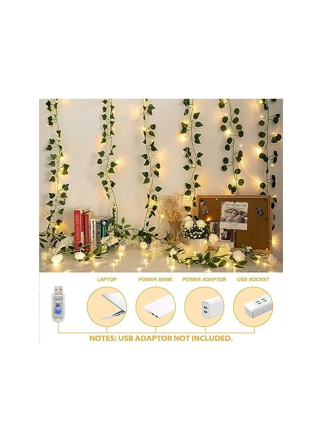 The Bros Curtain Lights for Bedroom, 200 Led Hanging String Lights Outdoor, Fairy Curtain Lights Indoor for Christmas, Dorm, Wall, Backdrop, Window, Wedding, Party, Brithday Decor, Warm White  - Image 5