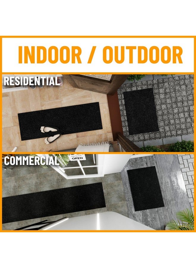 Ottomanson 2'7" x 6' Commercial-Grade Hallway Runner with Scraper Pile - Extra Durable Non-Slip Rug Mat for Indoor & Outdoor Use - Ideal for Kitchen, Entryway & Garage - High-Traffic Carpet, Black - Image 2