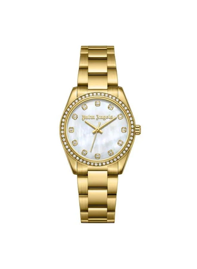 Palm Angels Lyra White Mother-of-pearl Dial Stainless Steel Bracelet Analog Watch for Women, 30mm