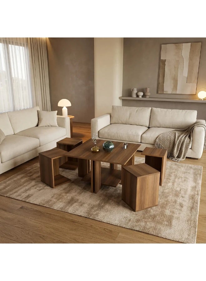 Stylish Home Turkish design table set, brown color - SH10 - Image 5