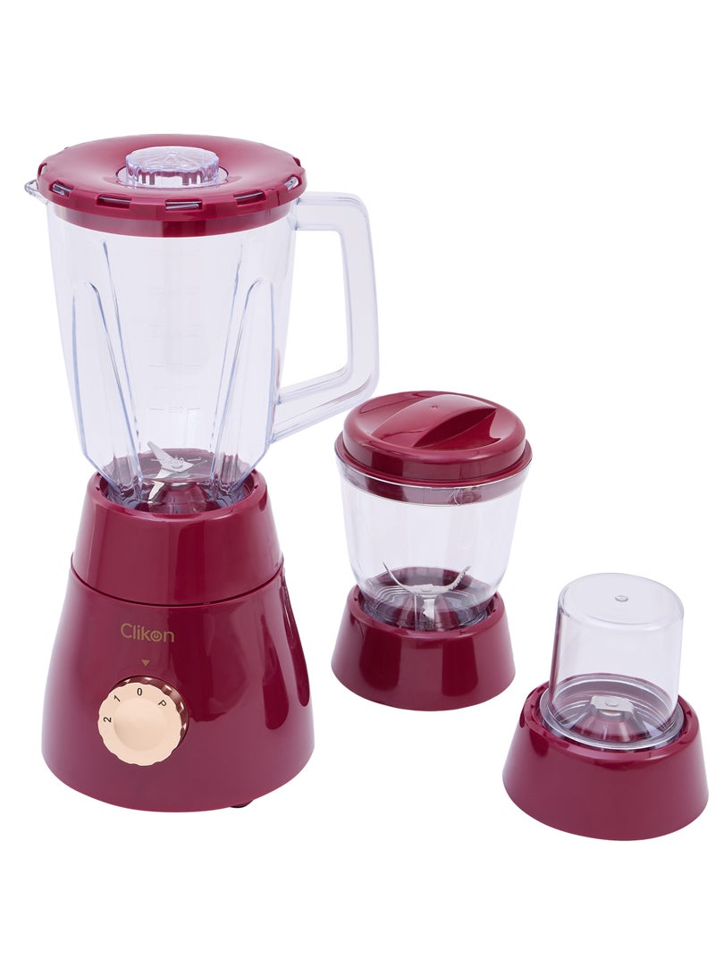 Clikon 3-In-1 Juicer Blender Chopper Set With Unbreakable Jar 1.5 L 600 W CK2680 Cherry Red - Image 3