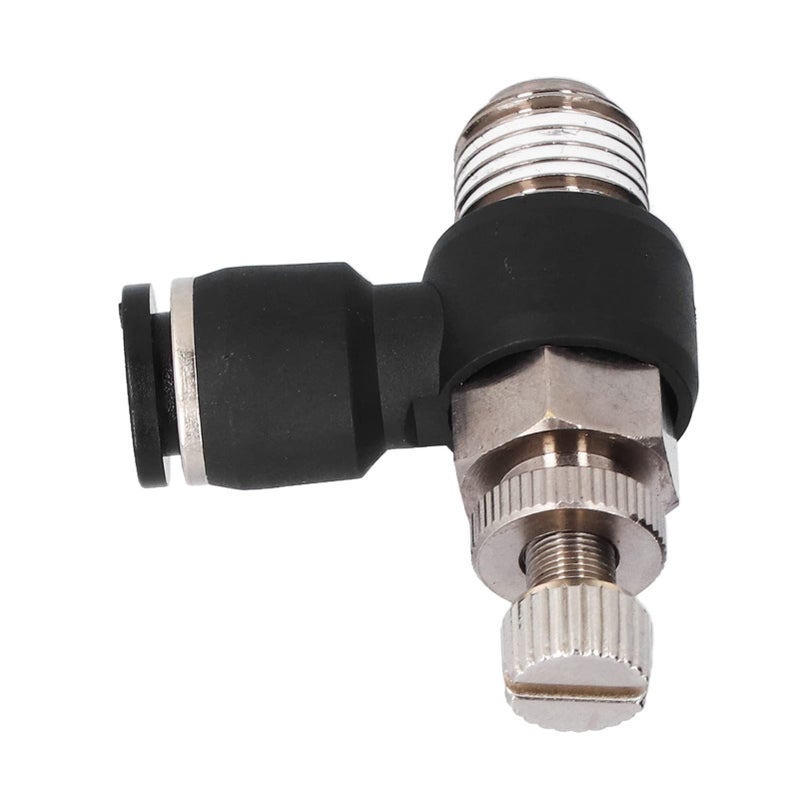 L Type Right Angle Throttle Valve With Male Thread Quick Fitting For Automation Equipment Oval Release 8-01 - Image 4