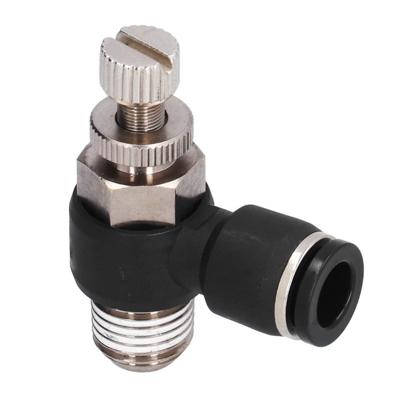 L Type Right Angle Throttle Valve With Male Thread Quick Fitting For Automation Equipment Oval Release 8-01 - Image 3