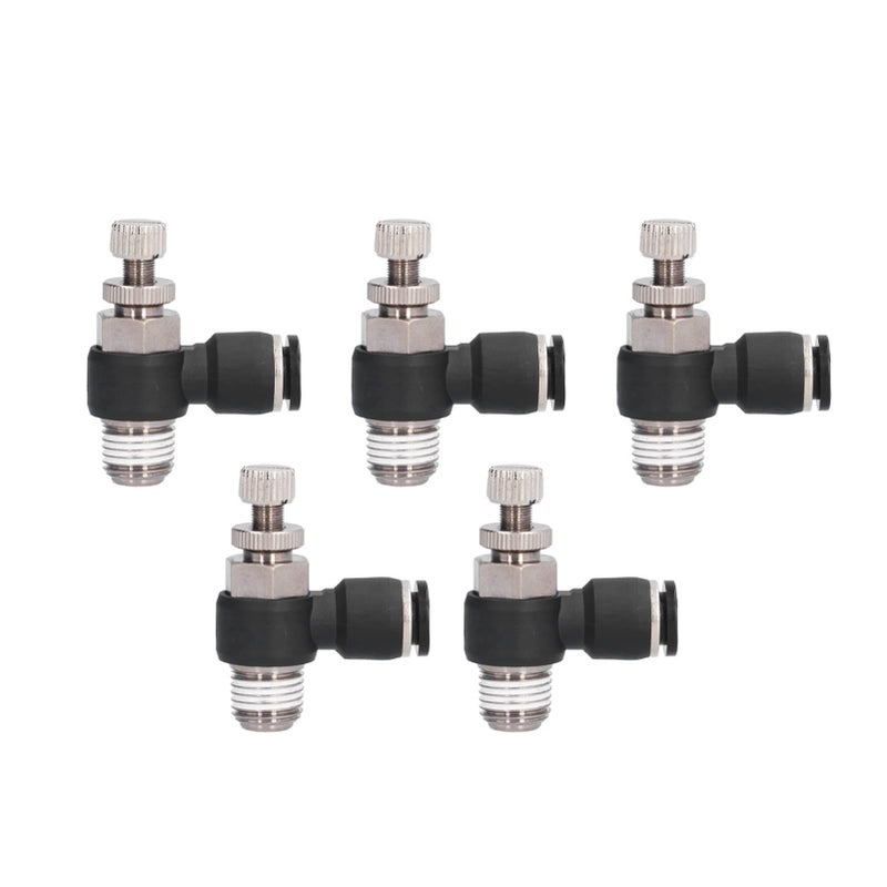 L Type Right Angle Throttle Valve With Male Thread Quick Fitting For Automation Equipment Oval Release 8-01 - Image 2