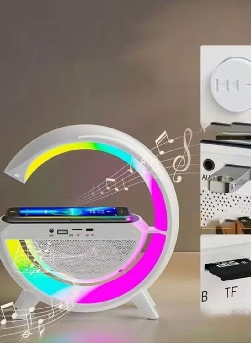 Bluetooth speaker with wireless charging, LED night light and radio - Image 2