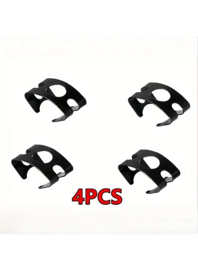 4 Black Brake Hose Retaining Spring Clips Metal Clamp for Car Brake Line System Secure Durable Easy Install - Image 1