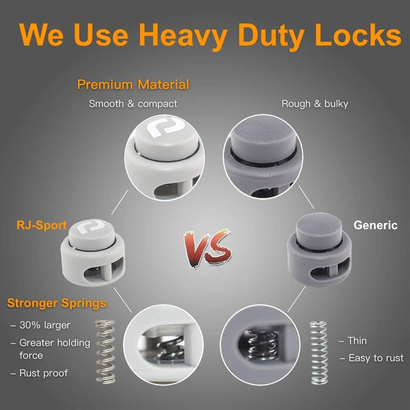 RJ-Sport رباط أحذية RJ-Sport بدون ربط - عبوة 2 حزمة - أربطة أحذية للأطفال والبالغين (أسود وأحمر) - Image 3