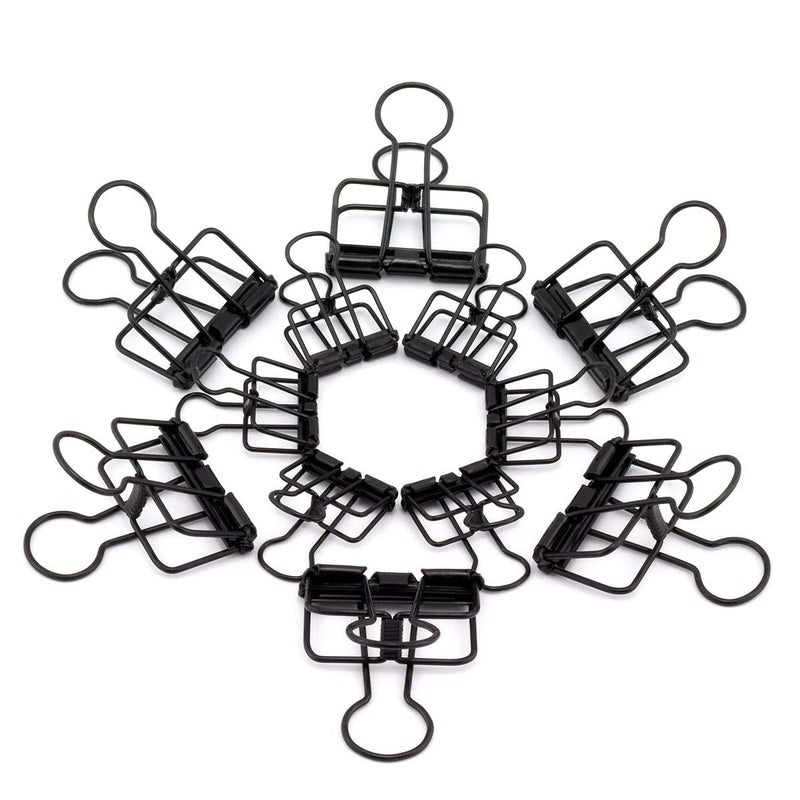 RuiLing 40Pack MultiPurpose Metal Wire Binder Clip Set20pcs 225 Inch  20pcs 157 Inch Paper Metal Clipsfor Home Office Supplier School Accessories  Black