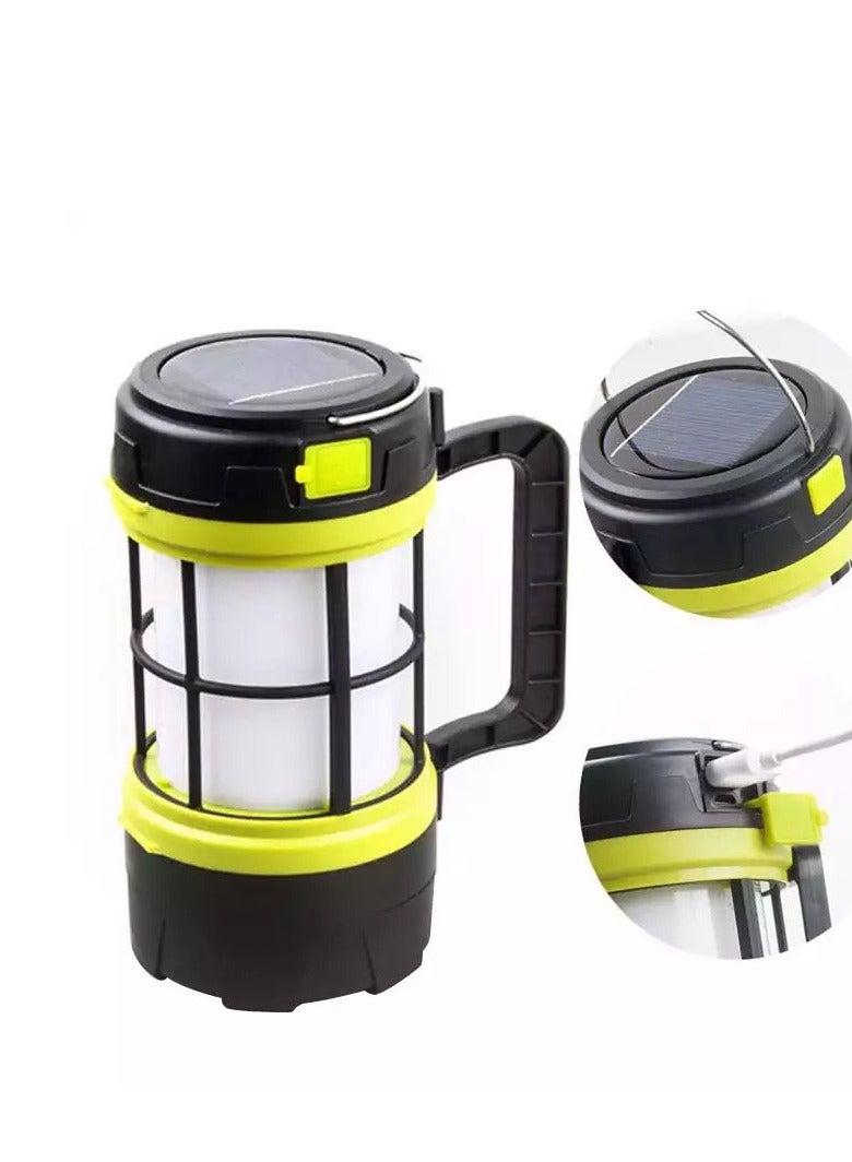 Portable Solar Led Camping Lights USB Rechargeable Flashlight Searchlight Emergency Torch 7 Modes Super Bright Camping Lantern - Image 1