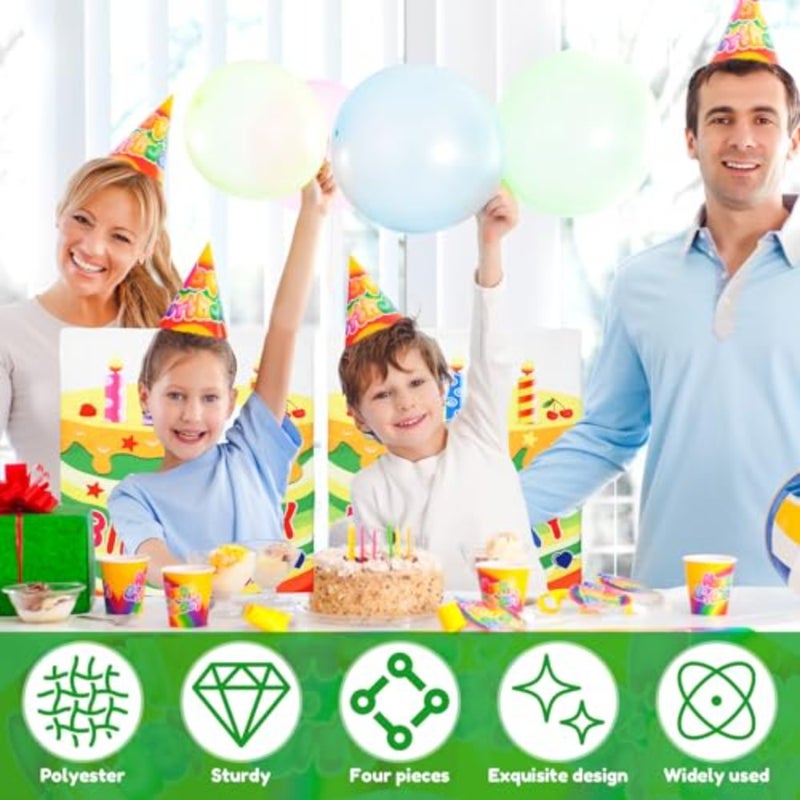 Happy Birthday Chair Cover Washable Polyester Birthday Chair Back Cover Party Decoration for Classroom School Office Party Pack of 4 - Image 2