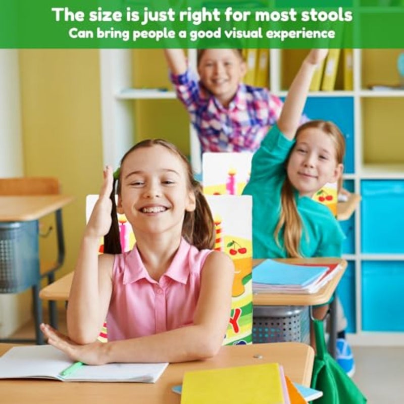 Happy Birthday Chair Cover Washable Polyester Birthday Chair Back Cover Party Decoration for Classroom School Office Party Pack of 4 - Image 3
