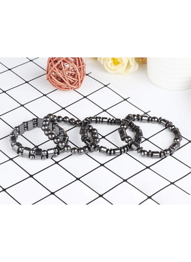 Thunaraz 4Pcs Hematite Bracelet For Men Women Bangle Bracelet Magnetic Tiger Eye Bracelets  - Image 3
