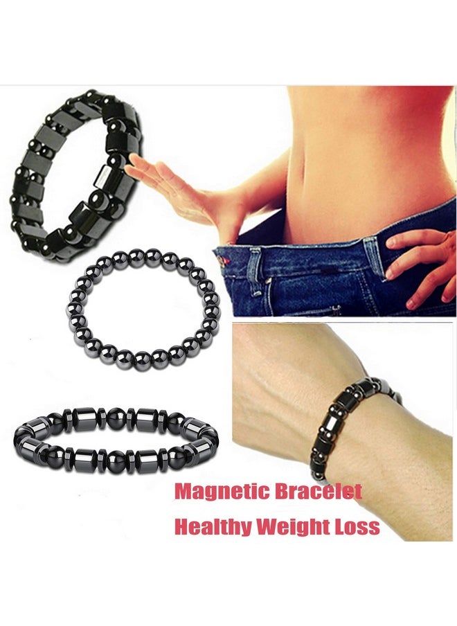 Thunaraz 4Pcs Hematite Bracelet For Men Women Bangle Bracelet Magnetic Tiger Eye Bracelets  - Image 2