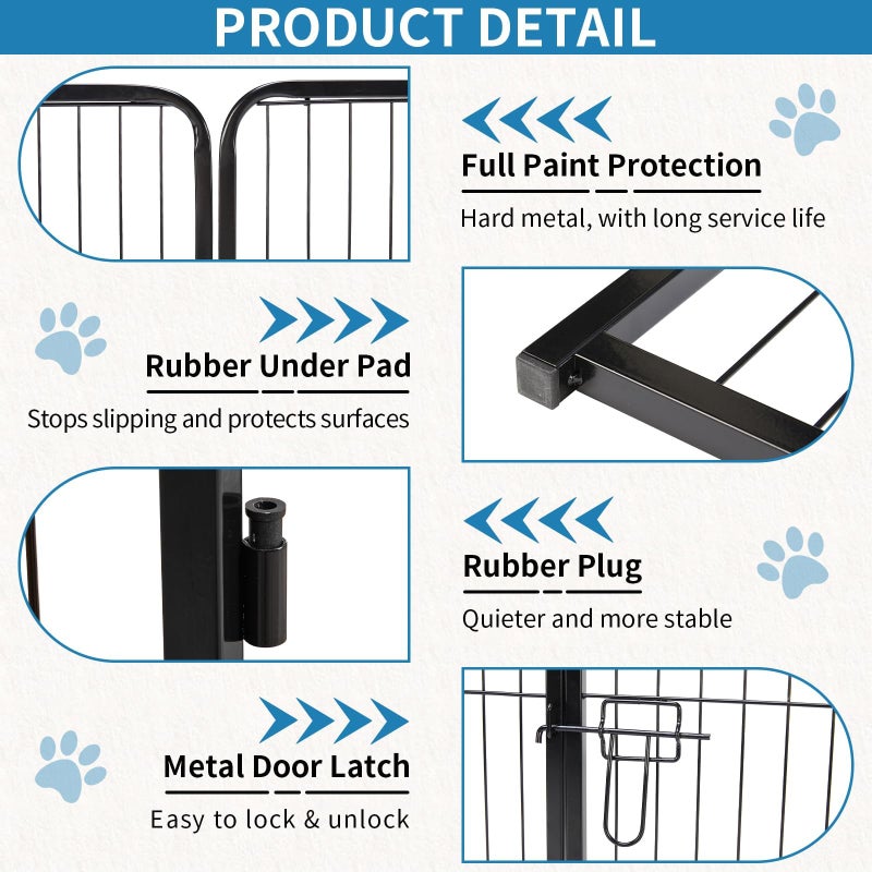 NEWBULIG Dog Playpen 8 Panels 24" Height Foldable Heavy Duty Metal Dog Exercise Playpen Puppy Fence for Indoor Outdoor Yard - Image 4