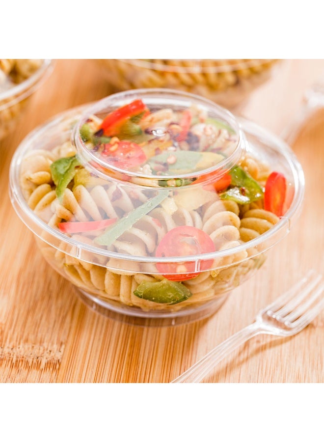Restaurantware 6 Ounce Deli Cups, 100 Round Plastic Cups With Lids - Lids Included, Large Size, Clear Plastic Plastic Fruit Cups, Disposable, Sturdy, For Snacks And Appetizers  - Image 3