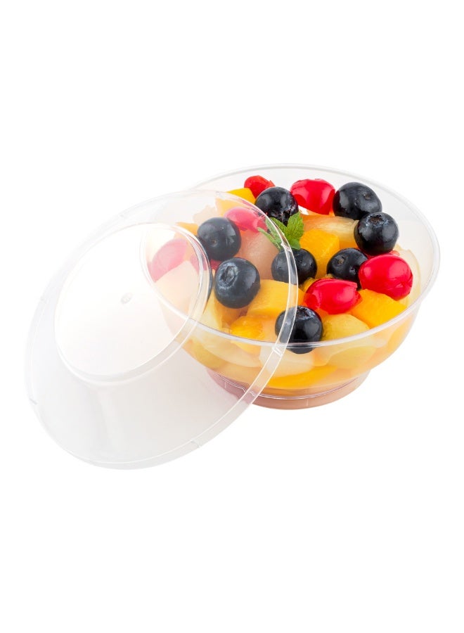 Restaurantware 6 Ounce Deli Cups, 100 Round Plastic Cups With Lids - Lids Included, Large Size, Clear Plastic Plastic Fruit Cups, Disposable, Sturdy, For Snacks And Appetizers  - Image 2