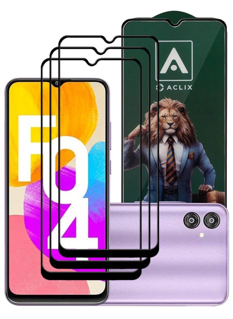 ACLIX 3 Pieces Antistatic ESD Dustproof Premium Quality High Definition Tempered Glass Screen Protector Designed For Samsung Galaxy F04 - Image 1