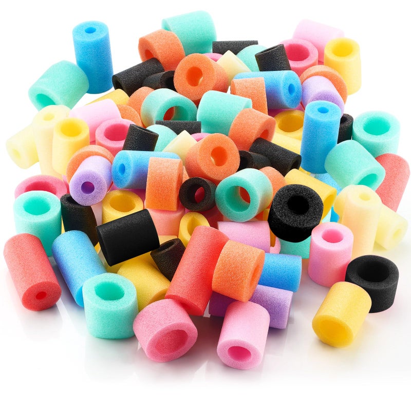 Frienda 50 Pcs Pool Noodles Bits Multicolor Craft Small Size Versatile Mixed Floating Pool Noodles Foam Rope Tube for Play or DIY Craft Multipurpose 118236 DiaRegular Colors - Image 4