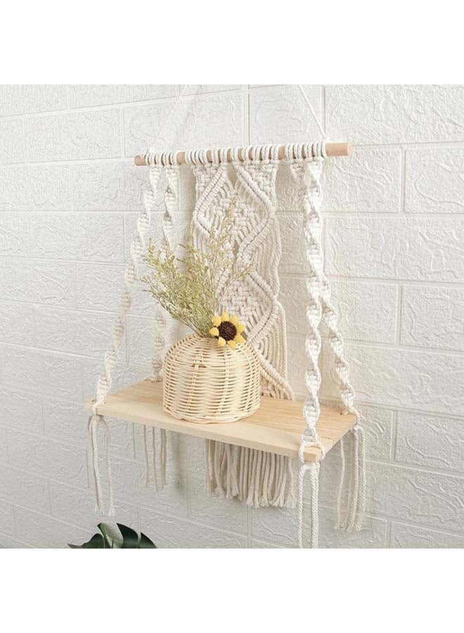 Antikiano Macrame Indoor Wall Hanging Shelf Hand Woven Bohemian Décor 48x33 - Image 4