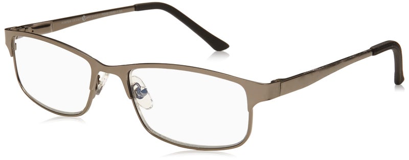 Foster Grant Men's Samson Rectangular Reading Glasses, Satin Dark Gunmetal/Transparent, 52 mm + 1 - Image 1